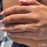 טבעת אירוסין קריסטין 0.70 קראט - זהב צהוב