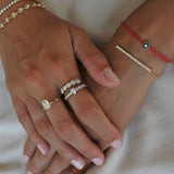 צמיד חוט אדום יהלום אמייל טבעות יהלום זהב צהוב