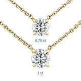 שרשרת עם תליון יהלום מרחף זהב צהוב Large