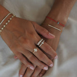 צמיד איב חוט אדום יהלום אמייל טבעות יהלום זהב צהוב