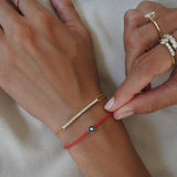 צמיד חוט אדום יהלום אמייל