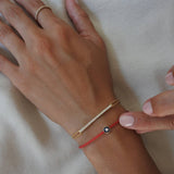 צמיד איב חוט אדום יהלום אמייל טבעות יהלום זהב צהוב