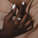 טבעת לורין יהלומים זהב צהוב