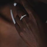 טבעת יהלומים טיפה זהב לבן לור