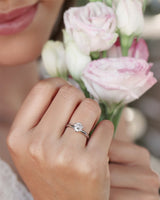 טבעת יהלום קיילי 1 קראט זהב לבן