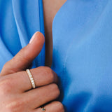 טבעת יהלומים ליבי זהב צהוב