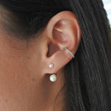 עגילי פנינה צמודים - קטן