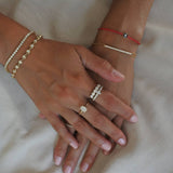 צמיד חוט אדום יהלום אמייל טבעות יהלום זהב צהוב