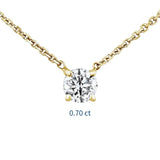 שרשרת עם תליון יהלום מרחף זהב צהוב Large