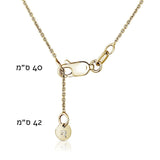 שרשרת עם תליון יהלום מרחף זהב צהוב