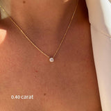 שרשרת עם תליון יהלום מרחף זהב צהוב