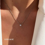 שרשרת עם תליון יהלום מרחף זהב צהוב