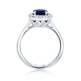 סט טבעת ועגילים פרינסס יהלומים וספיר