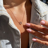 תליון מגן דוד יהלומים זהב אדום