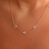 שרשרת 3 אותיות משובצות יהלומים