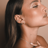 תוסף לעגילי יהלום צמודים קופידון זהב לבן