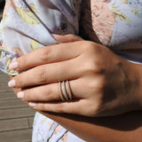 טבעת יהלומים לין זהב צהוב