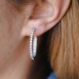 עגילי חישוק יהלומים קיילה - גדול