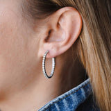 עגילי חישוק יהלומים קיילה - גדול