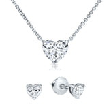 סט לב- עגילים ותליון יהלומים