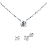 סט עגילים ושרשרת יהלום