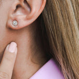 עגילי mini halo זהב צהוב