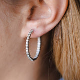 עגילי חישוק יהלומים קיילה - גדול