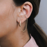 Midi Pave Diamonds Hoops Yellow Gold