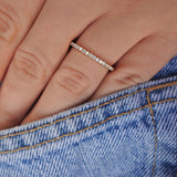 טבעת יהלומים לין זהב צהוב