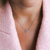 שררשת מגן דוד יהלומים וזהב לבן