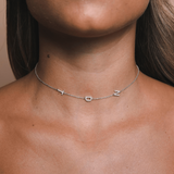 שרשרת 3 אותיות משובצות יהלומים