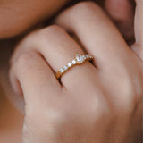 טבעת יהלומים טיפה זהב צהוב לור