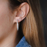 עגילי חישוק יהלומים קיילה - גדול