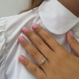 טבעת לורין יהלומים זהב צהוב