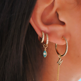 תוסף עין אמייל ויהלום זהב צהוב