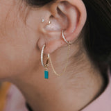 Pave Diamonds Hoops in Yellow Gold