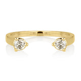 טבעת טינה יהלומים עגולים - זהב צהוב