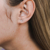 עגילי יהלומים אנה mini - זהב לבן