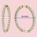 עגילי חישוק יהלומים קיילה - גדול