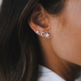 עגיל ירח יהלומים (בודד)