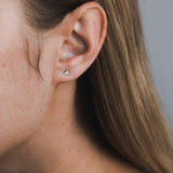 עגילי יהלומים אנה mini - זהב לבן