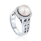 טבעת פנינה ויהלומים