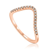 טבעת יהלומים קשת זהב אדום