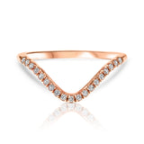 טבעת יהלומים קשת זהב אדום