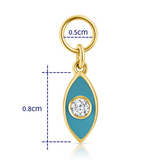 תוסף עין אמייל ויהלום זהב צהוב