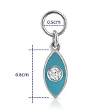 תוסף עין אמייל ויהלום זהב לבן