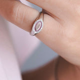 טבעת חותם אמייל ויהלומים Cocktail