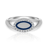 טבעת חותם אמייל ויהלומים Cocktail