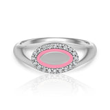 טבעת חותם אמייל ויהלומים Cocktail