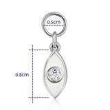 תוסף עין אמייל ויהלום זהב לבן